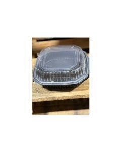10.5"x9.5"Microwave 1 Compt. Blk. Base /Clear Top (120/cs)