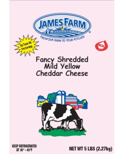 James Farm - Fancy Shredded Cheddar Cheese - 5 Lbs