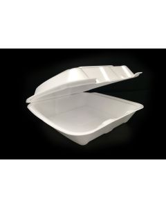 Lg White 1 Comp UVent Carryout 9.50x9.25x3.38 (200)