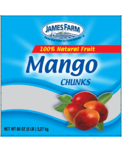 Frozen James Farm - IQF Mango Chunks - 2/5 Lbs